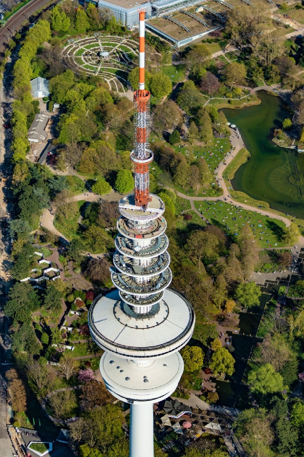 Aerial photograph Hamburg - TV tower Heinrich-Hertz-Turm in Hamburg