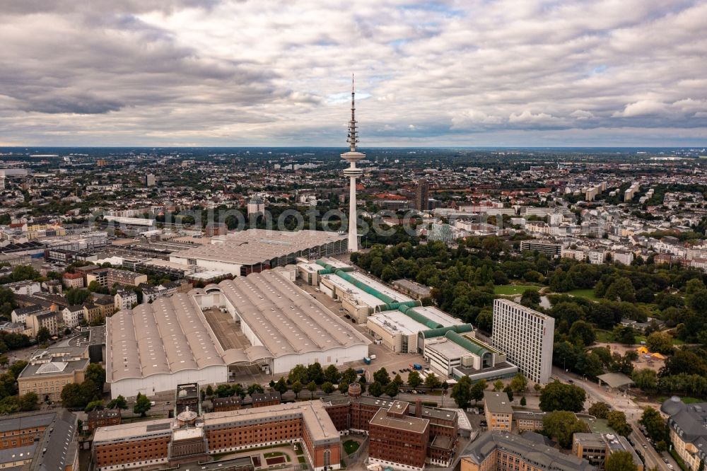 Hamburg from the bird's eye view: TV tower Heinrich-Hertz-Turm in Hamburg