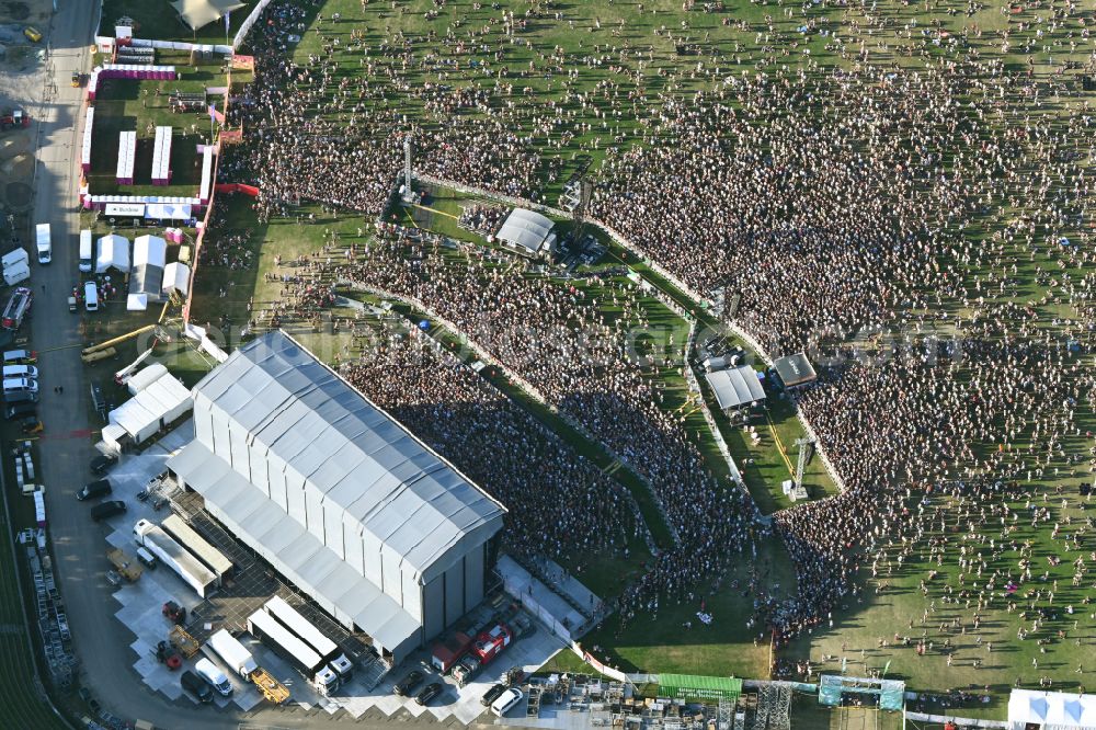 Berlin from the bird's eye view: Festival Lollapalooza sports venue area of the arena of the Olympic Stadium in Berlin