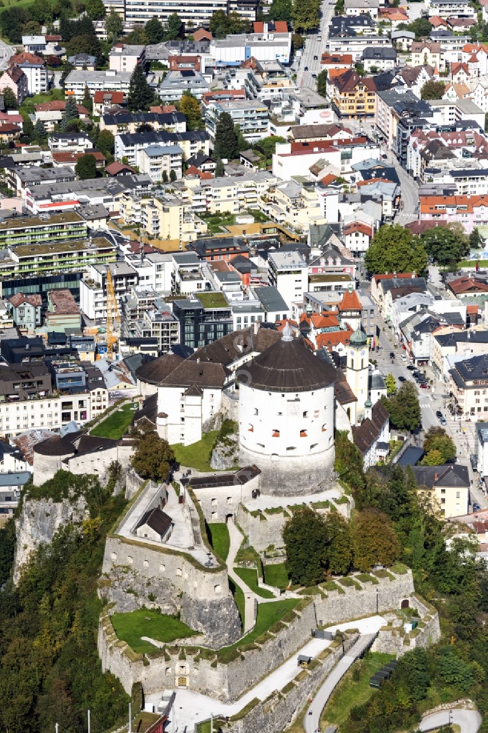 Kufstein from the bird's eye view: Fortress Festung Kufstein in Kufstein in Tirol, Austria