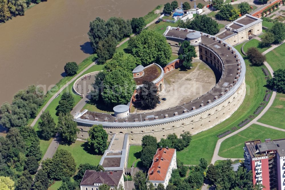 Aerial photograph Ingolstadt - Fortress Reduit Tilly in Ingolstadt in the state of Bavaria. The Tillyveste in the Klenzepark served as the protection of the bridgehead of the Ingolstadt national fortress on the southern banks of the Danube. Today, the half-timbered two-storey building houses a permanent exhibition of the Bavarian Army Museum