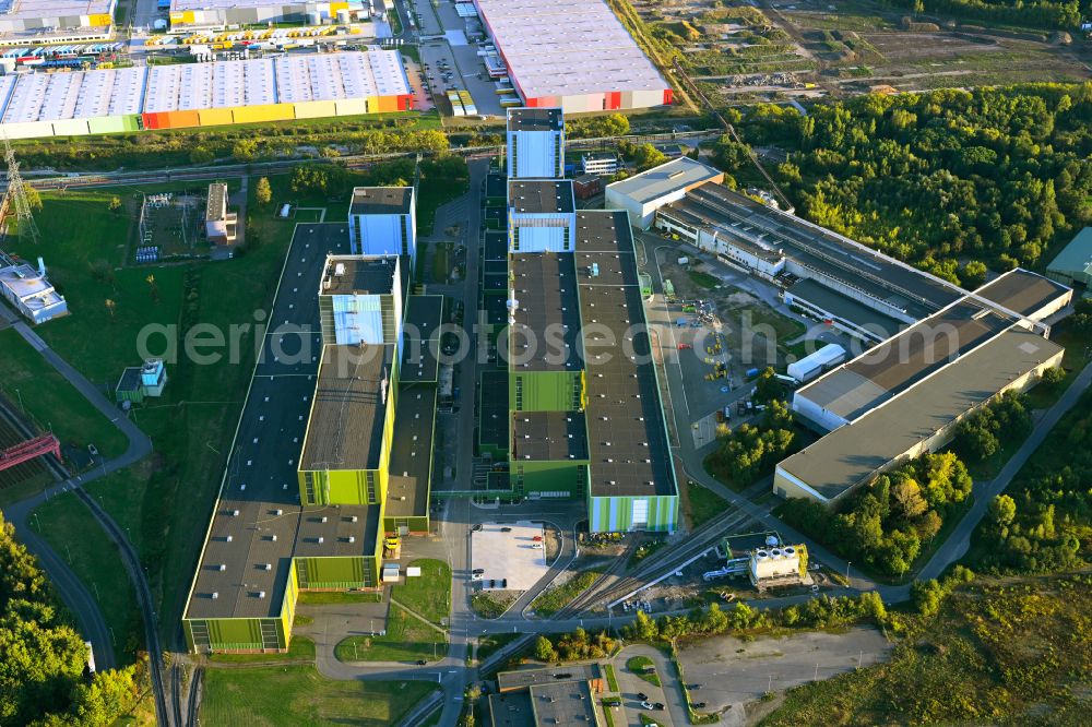 Aerial image Dortmund - Hot-dip coating plant of thyssenkrupp Steel Europe AG at the Westfalenhuette in Dortmund in the Ruhr area in the state of North Rhine-Westphalia, Germany