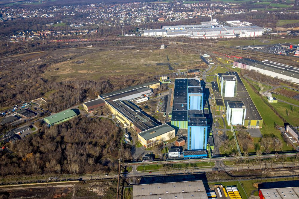 Dortmund from the bird's eye view: Hot-dip coating plant of thyssenkrupp Steel Europe AG at the Westfalenhuette in Dortmund in the Ruhr area in the state of North Rhine-Westphalia, Germany