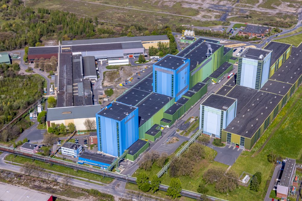 Aerial photograph Dortmund - Hot-dip coating plant of thyssenkrupp Steel Europe AG at the Westfalenhuette in Dortmund in the Ruhr area in the state of North Rhine-Westphalia, Germany