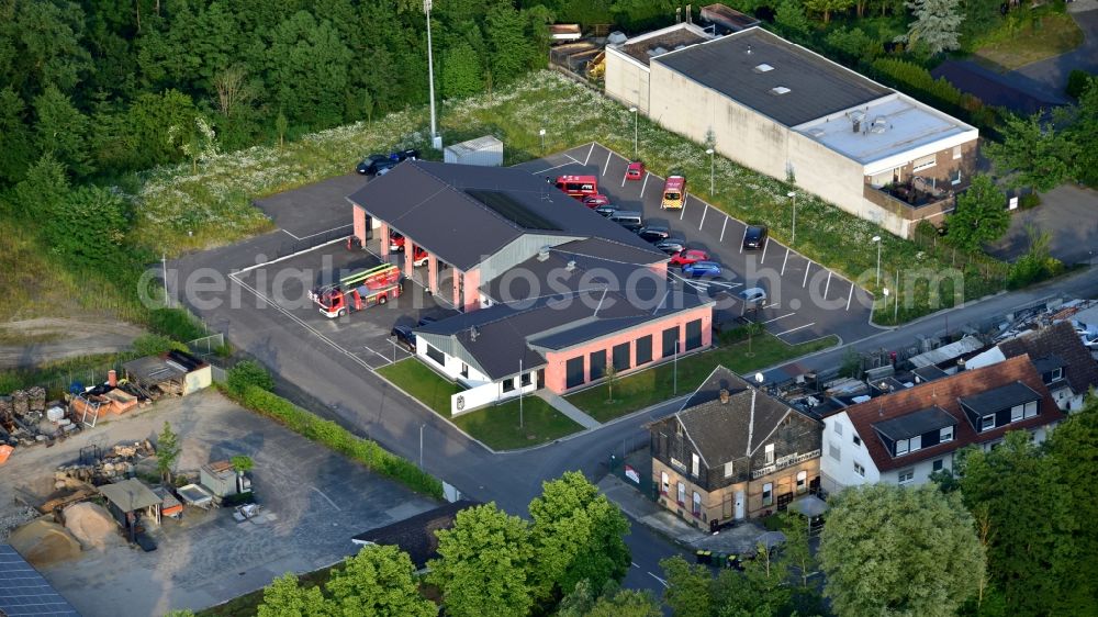 Königswinter from the bird's eye view: Fire station in Oberpleis in the state North Rhine-Westphalia, Germany