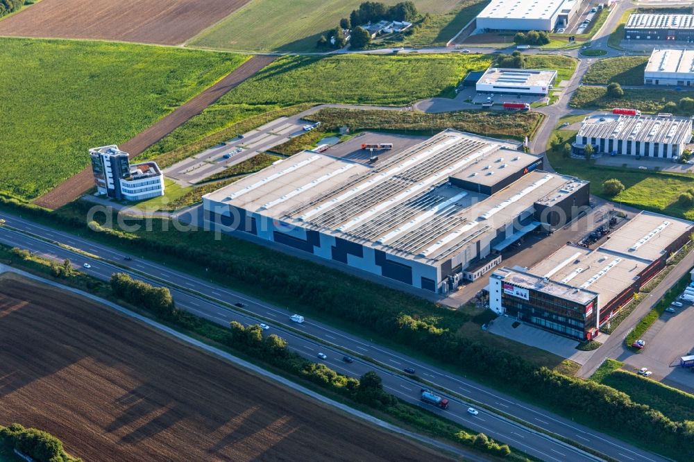 Zimmern ob Rottweil from above - Company grounds and facilities of Schoeler Foerdertechnik AG, Bucher Stahlhandel GmbH undB.A.H. Personaldienste GmbH in Zimmern ob Rottweil in the state Baden-Wuerttemberg, Germany