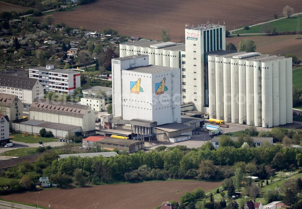 Erfurt from above - Company grounds and facilities of AHG Agrarhandel GmbH Erfurt in the district Bruehlervorstadt in Erfurt in the state Thuringia, Germany