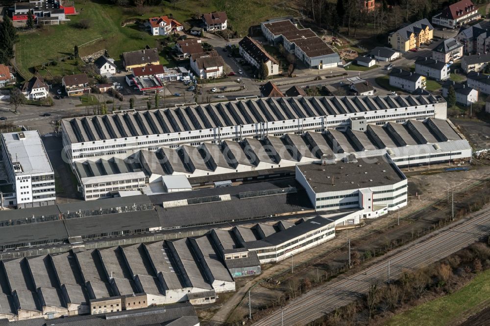 Aerial image Gengenbach - Company grounds and facilities of Aliseo Art Projects in Gengenbach in the state Baden-Wurttemberg, Germany