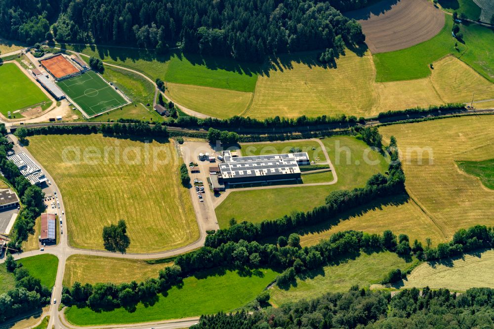 Elzach from the bird's eye view: Company grounds and facilities of Anton Traenkle GmbH & Co. in Elzach in the state Baden-Wuerttemberg, Germany
