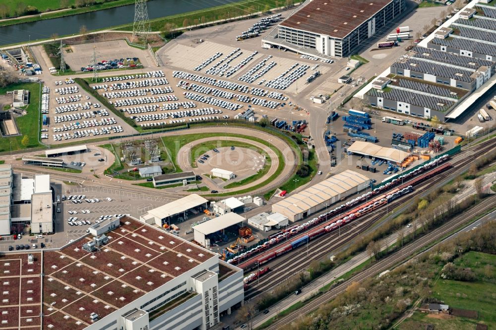Neckarsulm from the bird's eye view: Company grounds and facilities of Audi AG in Neckarsulm in the state Baden-Wuerttemberg, Germany