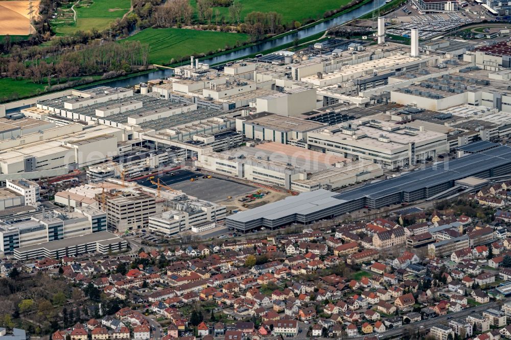 Aerial photograph Neckarsulm - Company grounds and facilities of Audi AG in Neckarsulm in the state Baden-Wuerttemberg, Germany