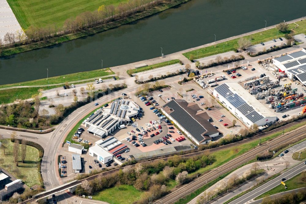 Aerial image Bad Friedrichshall - Company grounds and facilities of Autohaus Klaiber GmbH Car Center in Bad Friedrichshall in the state Baden-Wuerttemberg, Germany