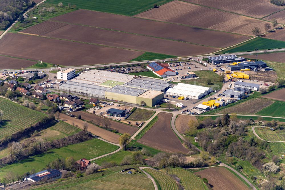 Aerial photograph Friesenheim - Company grounds and facilities of Badenia Bettcomfort GmbH & Co.KG. in Friesenheim in the state Baden-Wurttemberg, Germany