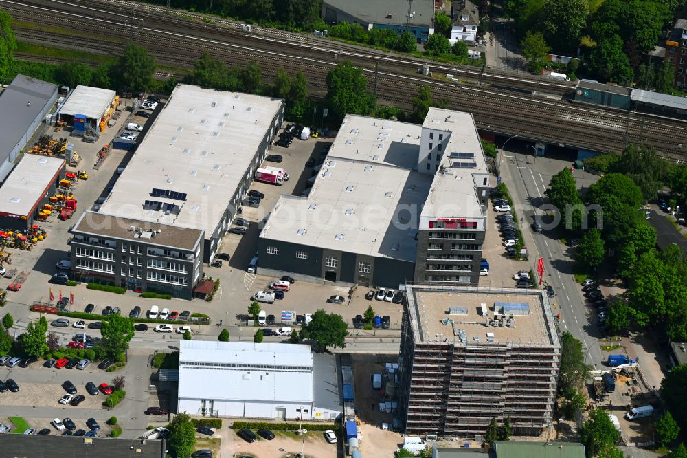 Aerial photograph Hamburg - Company grounds and facilities of BODY ATTACK Sports Nutrition GmbH & Co. KG on street Schnackenburgallee in the district Lurup in Hamburg, Germany