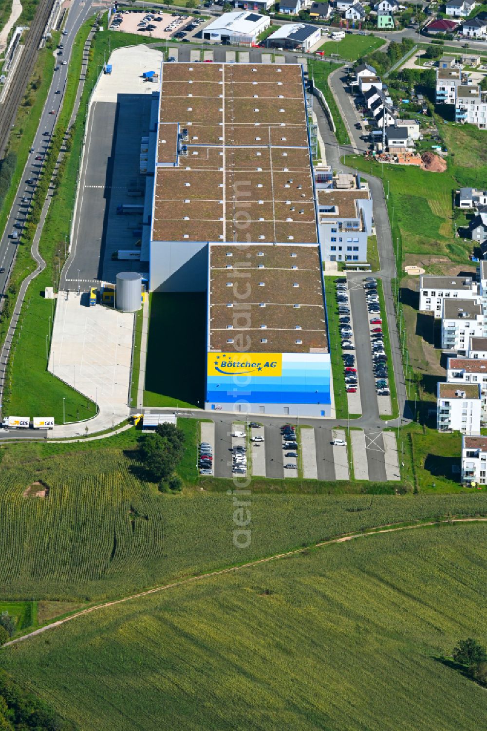 Zöllnitz from above - Company grounds and facilities of Boettcher AG on street Stadtrodaer Landstrasse in Zoellnitz in the state Thuringia, Germany