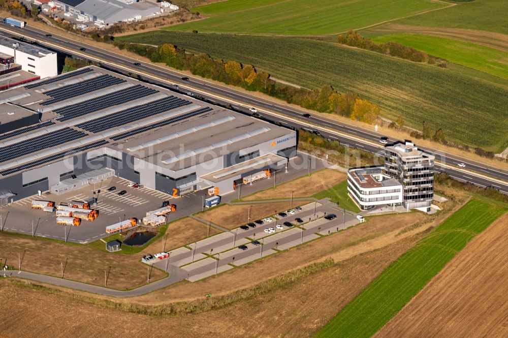 Zimmern ob Rottweil from above - Company grounds and facilities of Bucher Stahlhandel GmbH undB.A.H. Personaldienste GmbH in Zimmern ob Rottweil in the state Baden-Wuerttemberg, Germany