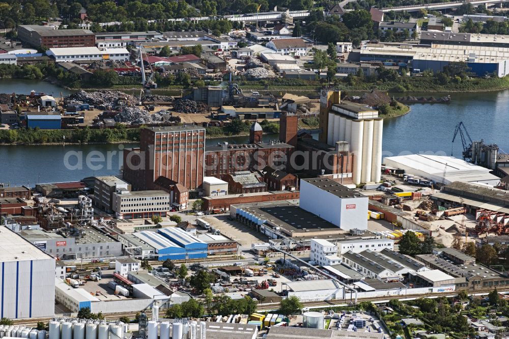 Aerial image Mannheim - Company grounds and facilities of Catural GmbH in Mannheim in the state Baden-Wuerttemberg, Germany