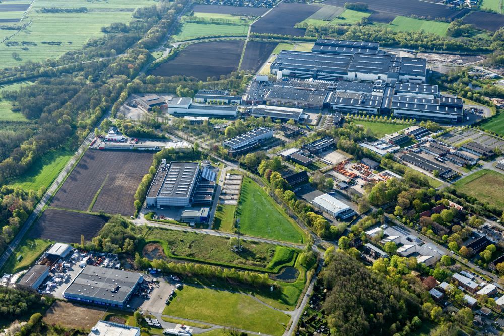 Aerial image Stade - Company grounds and facilities of CFK Nord in the district Ottenbeck in Stade in the state Lower Saxony, Germany