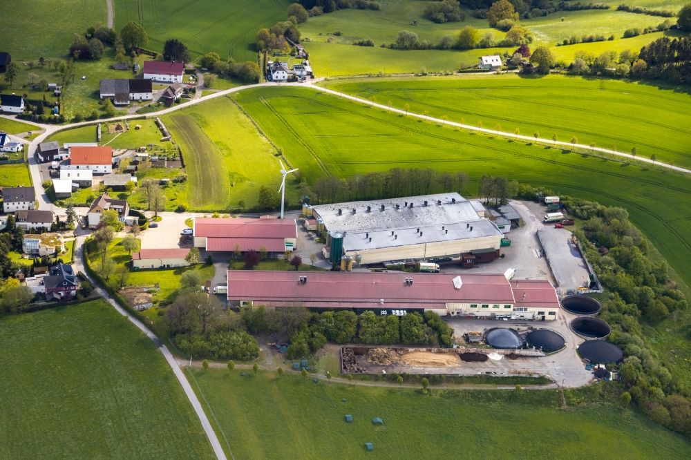 Aerial image Brenscheid - Company grounds and facilities of of Baumeister Frischei GmbH & Co. KG on Brenscheiof Weg in Brenscheid in the state North Rhine-Westphalia, Germany