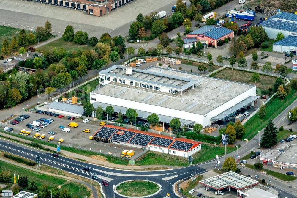 Mahlberg from above - Company grounds and facilities of DEr Firma Blasi Record automatische Tuersysteme in Mahlberg in the state Baden-Wurttemberg, Germany