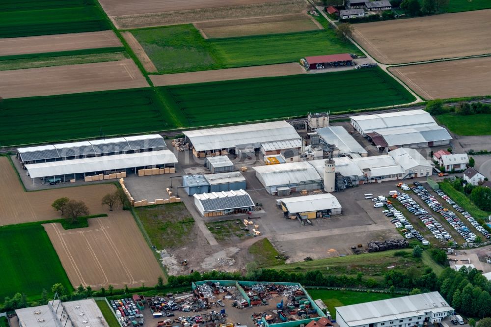 Aerial photograph Kippenheim - Company grounds and facilities of Der Jakob Schmid u Soehne GmbH&Co. KG in Kippenheim in the state Baden-Wurttemberg, Germany