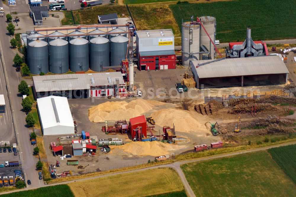 Aerial image Ettenheim - Company grounds and facilities of of LRS Holzenergie HEW GmbH & Co. Kg Produktion non Holz Pellets in Ettenheim in the state Baden-Wuerttemberg, Germany