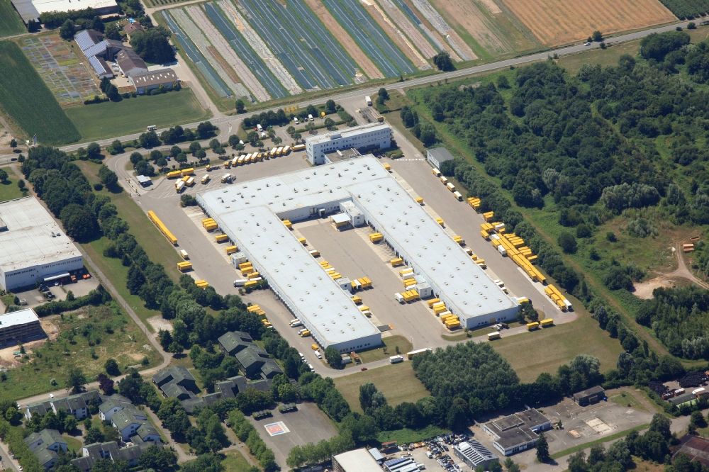 Aerial image Lahr/Schwarzwald - Company grounds and facilities of DHL in Lahr/Schwarzwald in the state Baden-Wuerttemberg