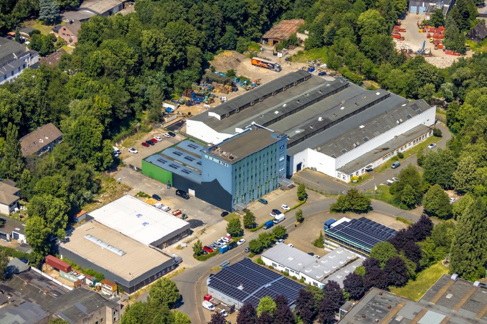 Aerial image Gevelsberg - Company grounds and facilities of Domingos Da Silva Fernandes GmbH on street Muehlenstrasse in the district Heck in Gevelsberg at Ruhrgebiet in the state North Rhine-Westphalia, Germany