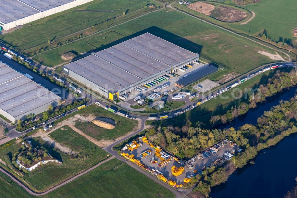 Lahr/Schwarzwald from the bird's eye view: Company grounds and facilities of DSV Road GmbH, Lahr Logistics, pellets2go, ARGE BSA Lahr in Lahr/Schwarzwald in the state Baden-Wurttemberg, Germany