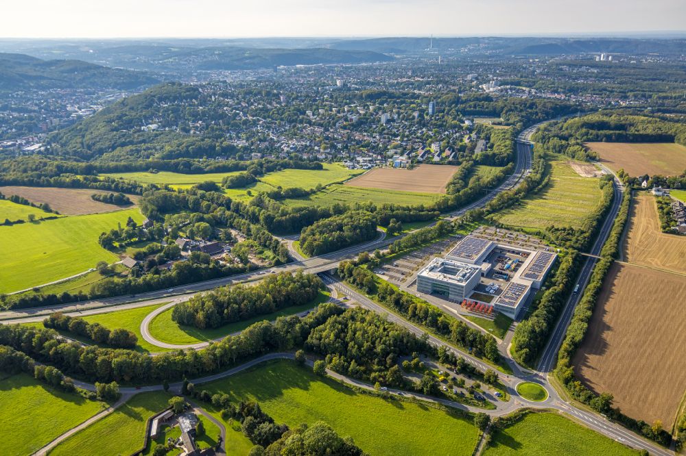Aerial image Hagen - Premises of ENERVIE - Suedwestfalen Energy und Water AG in Hagen in the state of North Rhine-Westphalia