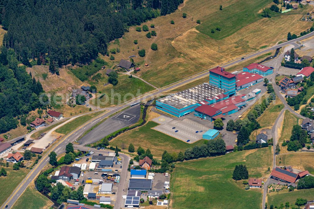 Nordrach from above - Company grounds and facilities of Erwin Junker Maschinenfabrik GmbH in Nordrach in the state Baden-Wuerttemberg, Germany