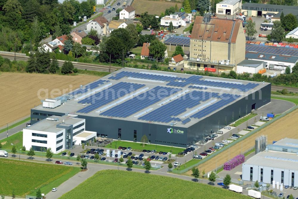 Gersthofen from the bird's eye view: Company grounds and facilities of Exone GmbH in Gersthofen in the state of Bavaria