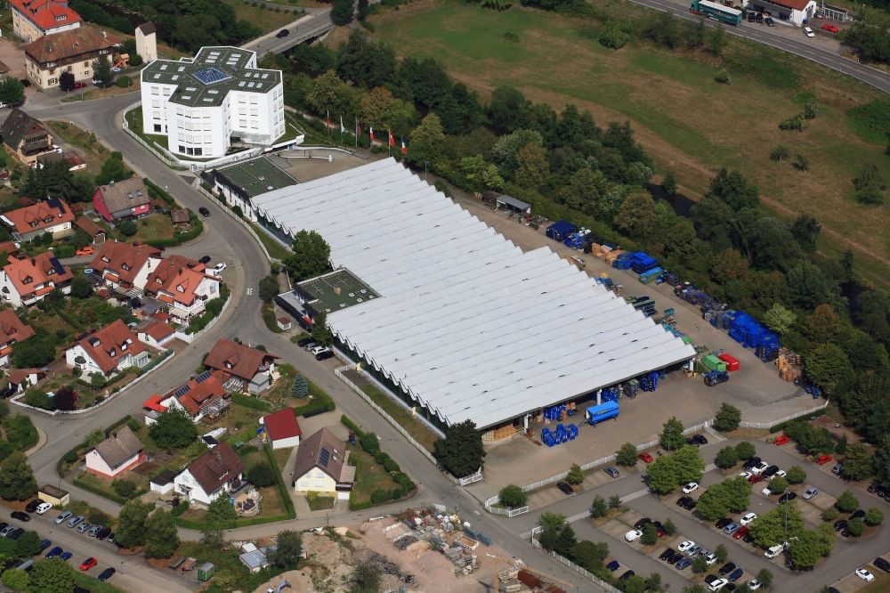 Aerial image Hausen im Wiesental - Company grounds, production and facilities of Auto-Kabel Management GmbH with headquarter and Customer Center in Hausen im Wiesental in the state Baden-Wurttemberg, Germany