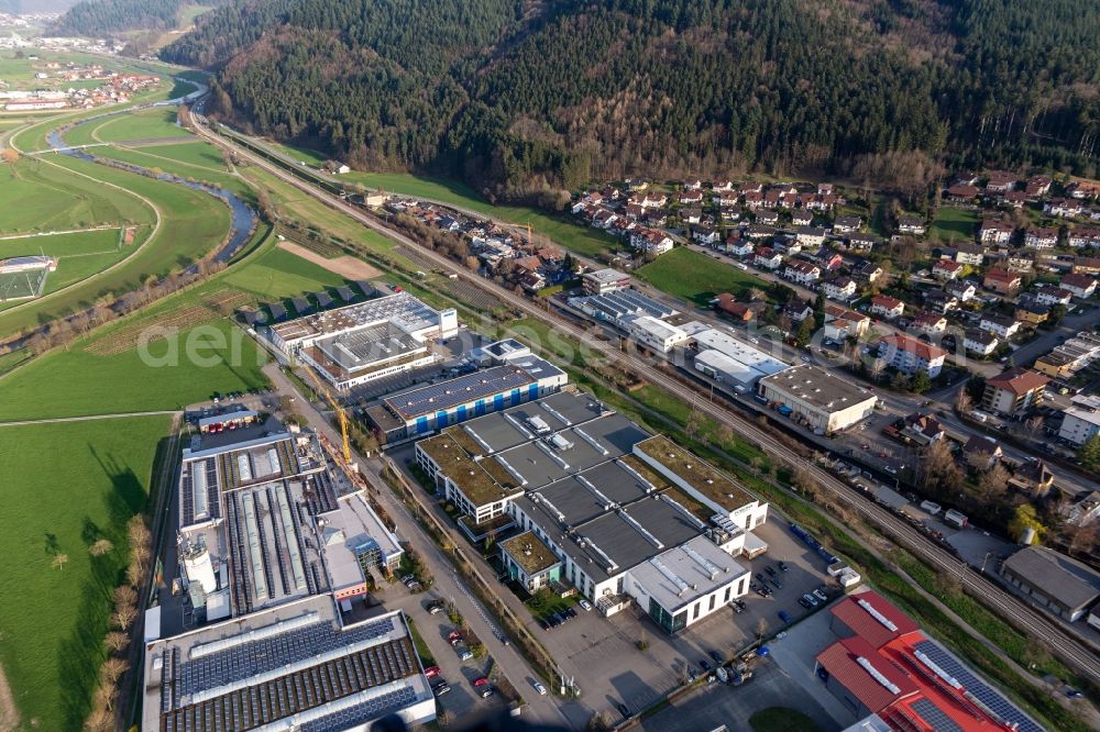 Aerial image Haslach im Kinzigtal - Company grounds and facilities of Foboha (Germany) GmbH in Haslach im Kinzigtal in the state Baden-Wuerttemberg, Germany