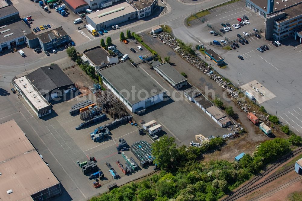 Saarlouis from above - Company grounds and facilities of in Saarlouis in the state Saarland, Germany
