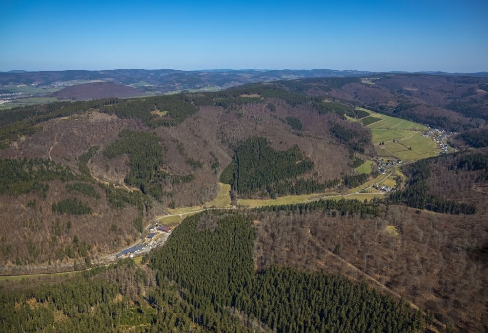 Aerial image Waidmannsruh - Company grounds and facilities of Gebr. Kohle GmbH & Co. KG in Waidmannsruh at Sauerland in the state North Rhine-Westphalia, Germany