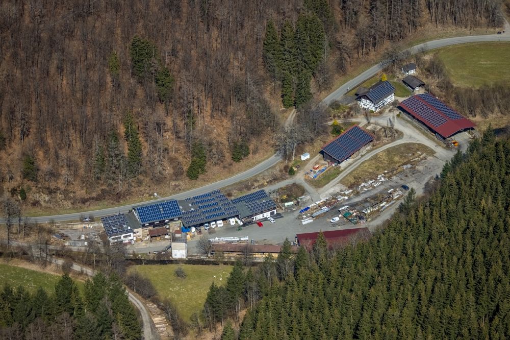 Aerial photograph Waidmannsruh - Company grounds and facilities of Gebr. Kohle GmbH & Co. KG in Waidmannsruh at Sauerland in the state North Rhine-Westphalia, Germany