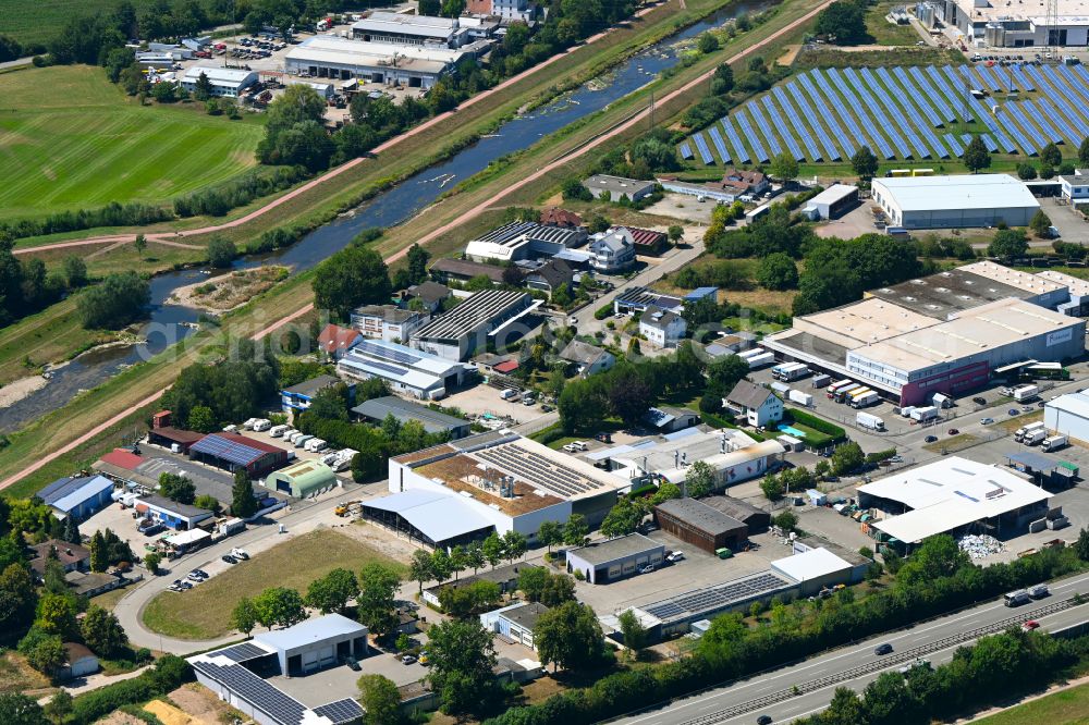 Riegel am Kaiserstuhl from the bird's eye view: Company grounds and facilities of Geier Lacktechnik GmbH & Co.KG - Industrielackierung and Autolackiererei on street Im Oberwald in Riegel am Kaiserstuhl in the state Baden-Wuerttemberg, Germany