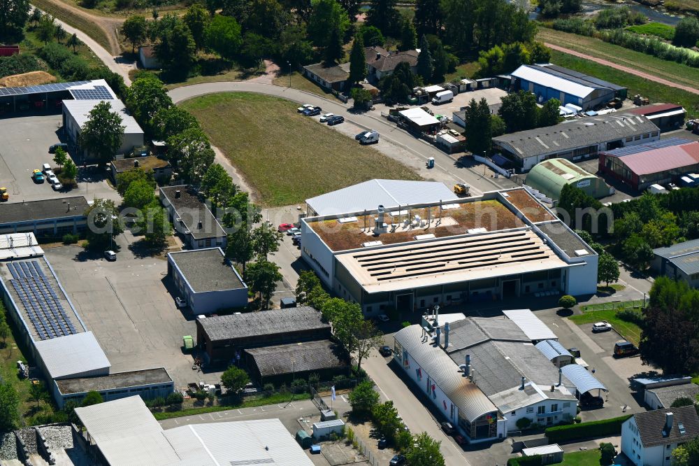 Aerial photograph Riegel am Kaiserstuhl - Company grounds and facilities of Geier Lacktechnik GmbH & Co.KG - Industrielackierung and Autolackiererei on street Im Oberwald in Riegel am Kaiserstuhl in the state Baden-Wuerttemberg, Germany
