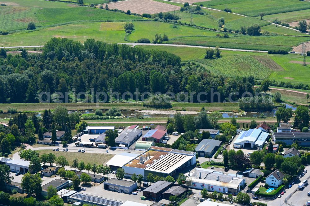 Riegel am Kaiserstuhl from above - Company grounds and facilities of Geier Lacktechnik GmbH & Co.KG - Industrielackierung and Autolackiererei on street Im Oberwald in Riegel am Kaiserstuhl in the state Baden-Wuerttemberg, Germany