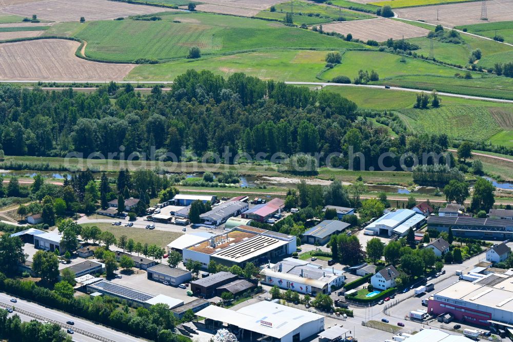 Riegel am Kaiserstuhl from the bird's eye view: Company grounds and facilities of Geier Lacktechnik GmbH & Co.KG - Industrielackierung and Autolackiererei on street Im Oberwald in Riegel am Kaiserstuhl in the state Baden-Wuerttemberg, Germany