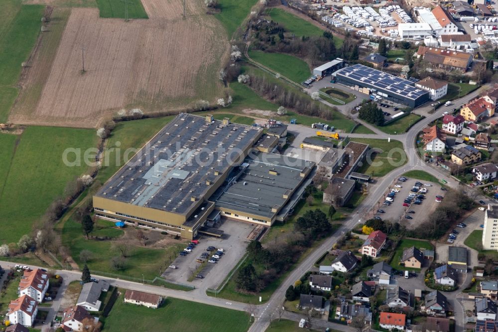 Maulburg from the bird's eye view: Company grounds and facilities of Global Safety Textiles in Maulburg in the state Baden-Wuerttemberg, Germany