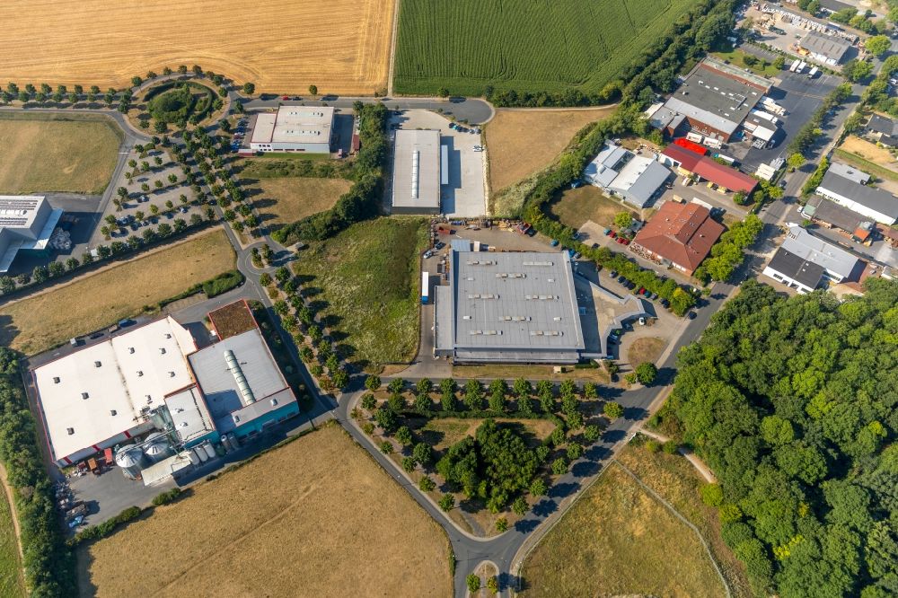 Ahlen from above - Company grounds and facilities of HBL Holding GmbH on Kruppstrasse in Ahlen in the state North Rhine-Westphalia, Germany