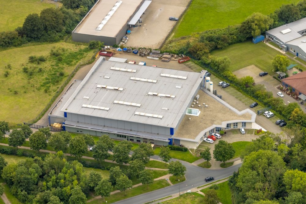 Aerial image Ahlen - Company grounds and facilities of HBL Holding GmbH on Kruppstrasse in Ahlen in the state North Rhine-Westphalia, Germany