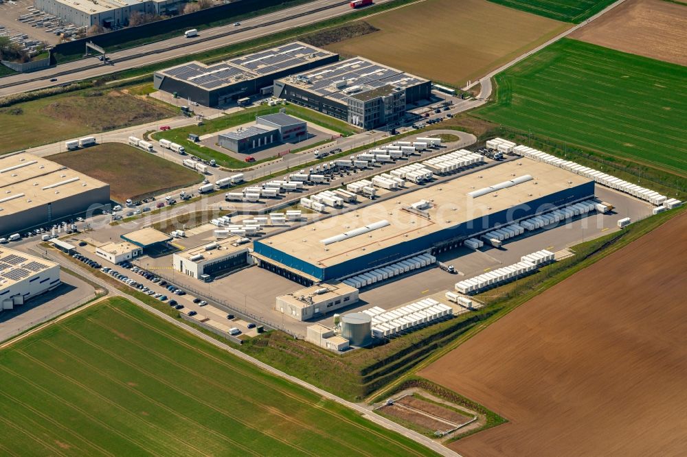 Aerial image Bad Rappenau - Company grounds and facilities of Hermes Logistik GMBH Bonfeld DC in Bad Rappenau in the state Baden-Wuerttemberg, Germany