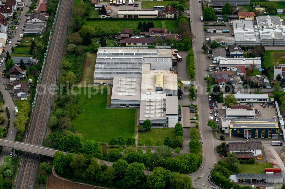 Kenzingen from the bird's eye view: Company grounds and facilities of Haefele Schneider GmbH & Co KG in Kenzingen in the state Baden-Wuerttemberg, Germany