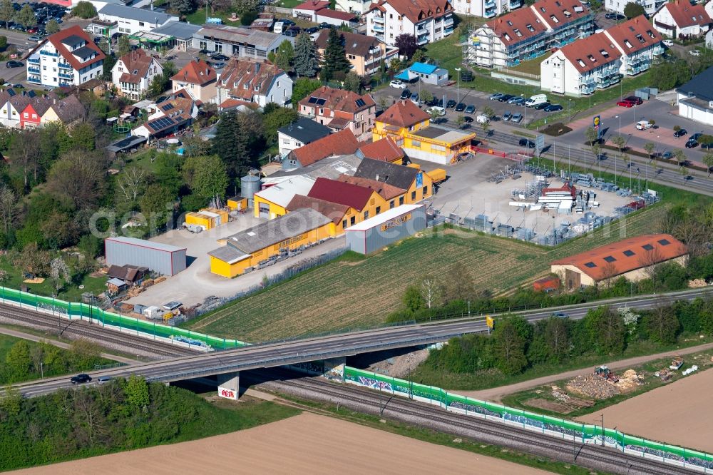 Aerial image Kenzingen - Company grounds and facilities of Himmelsbach Leitern + Geruestefabrik GmbH in Kenzingen in the state Baden-Wuerttemberg, Germany