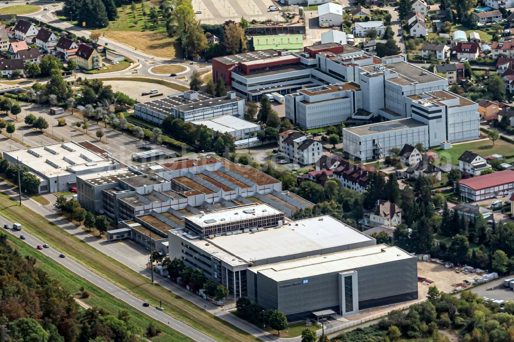 Maulburg from above - Company grounds and facilities of (hinten)Endress+Hauser SE+Co. KG, in Maulburg in the state Baden-Wurttemberg, Germany