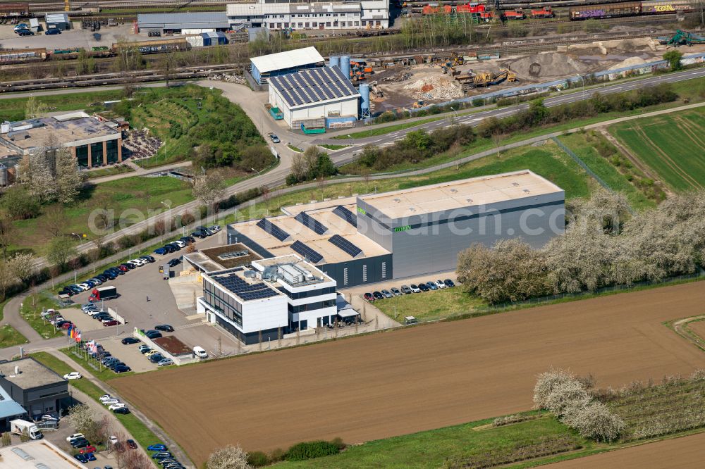 Aerial photograph Offenburg - Company grounds and facilities of HIWIN GmbH in Offenburg in the state Baden-Wuerttemberg, Germany