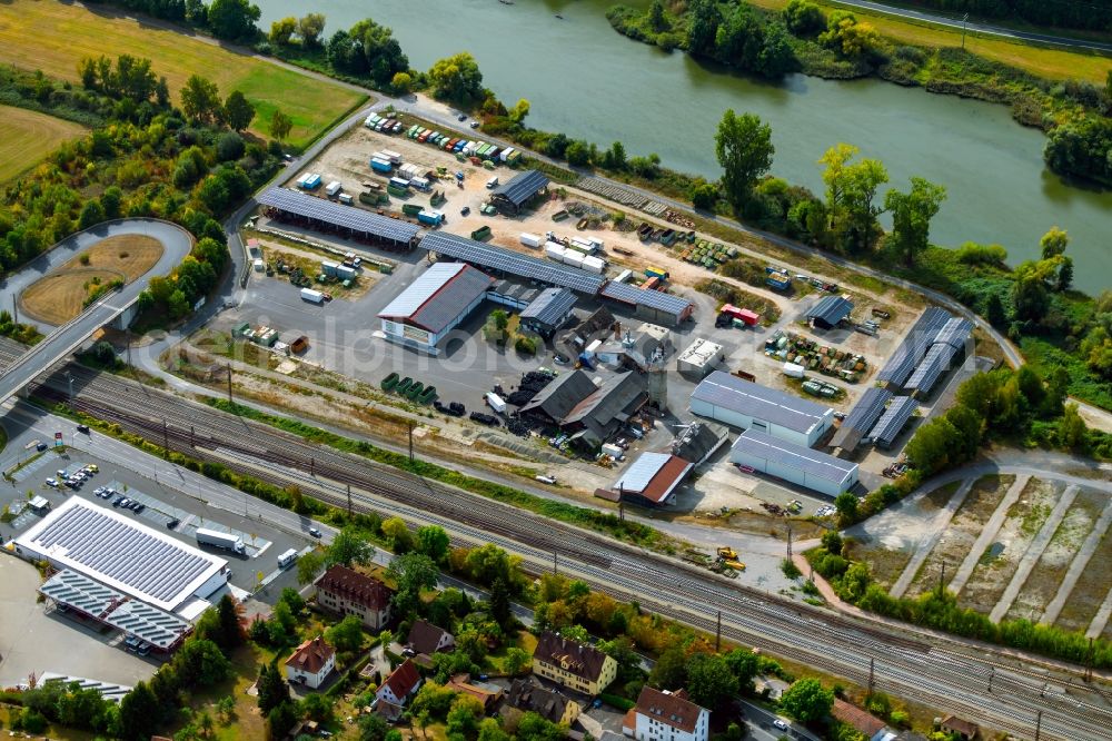 Gemünden am Main from the bird's eye view: Company grounds and facilities of SD Industrieservice UG on Kesslerstrasse in the district Massenbuch in Gemuenden am Main in the state Bavaria, Germany